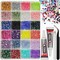 Resin Jelly Rhinestones with 2×15ml B7000 Jewelry Glue – Mixed-Color 2mm & 3mm Flatback Gems for DIY Crafts, Bedazzling Clothing, Tumblers, Mugs, Shoes, Fabric, Nail Art, and Makeup